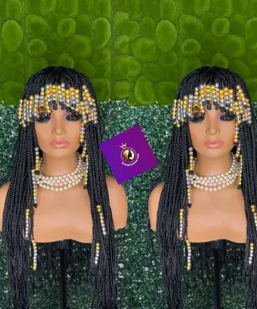 bangs box braids