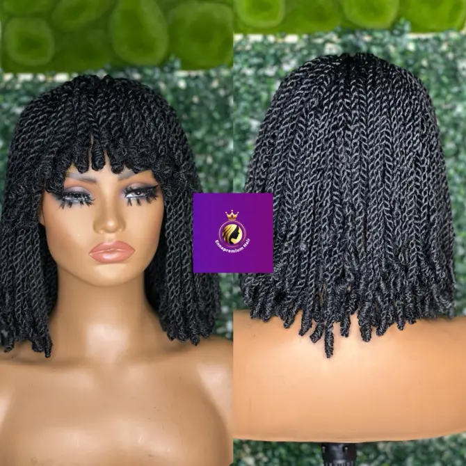 Bangs braids wig