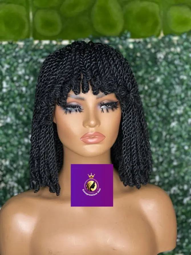 Bangs braids wig