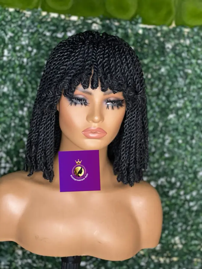 Fringe braids, closure braided wig